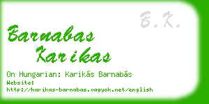 barnabas karikas business card